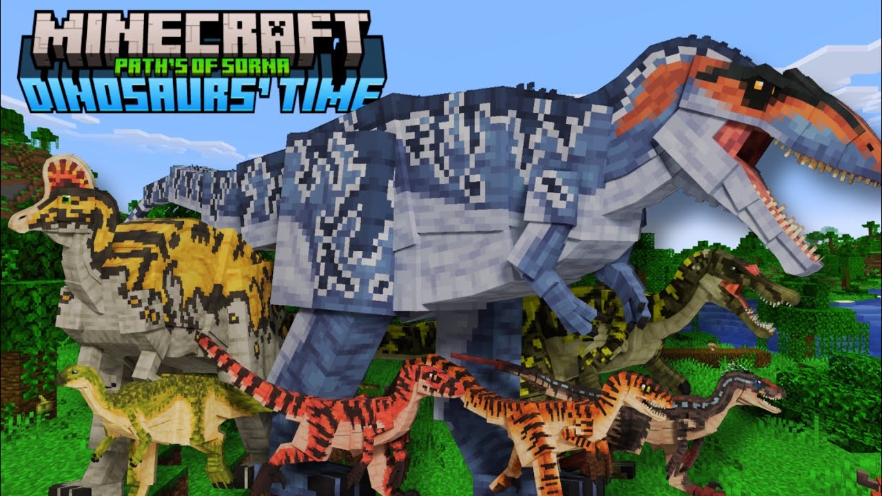 REVIEW COMPLETA DA ATUALIZAÇÃO DO ADDON DINOSAURS'S TIME PATHS OF SORNA! - MCPE