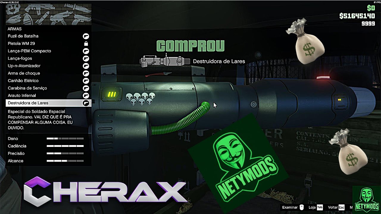 🔥 Up de Armas com Cherax Menu
