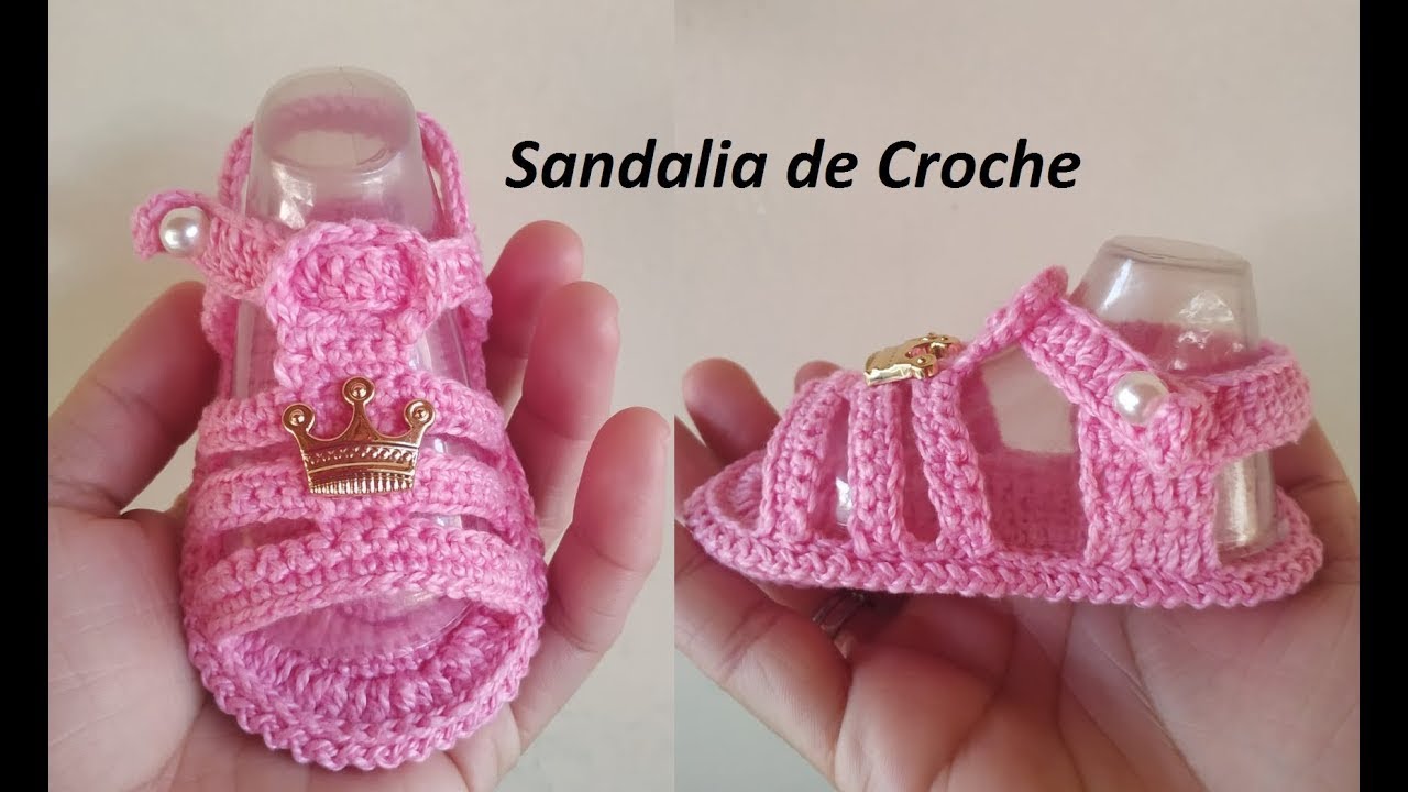 Sandalia para bebe de Croche - Profª Fernanda Reis