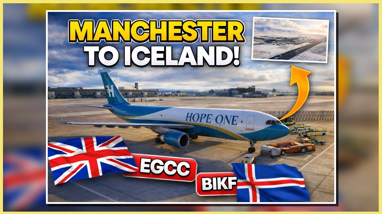 MSFS 24 | Manchester to Iceland! A300 Cargo ops! Hope One Va Sayintentions.ai