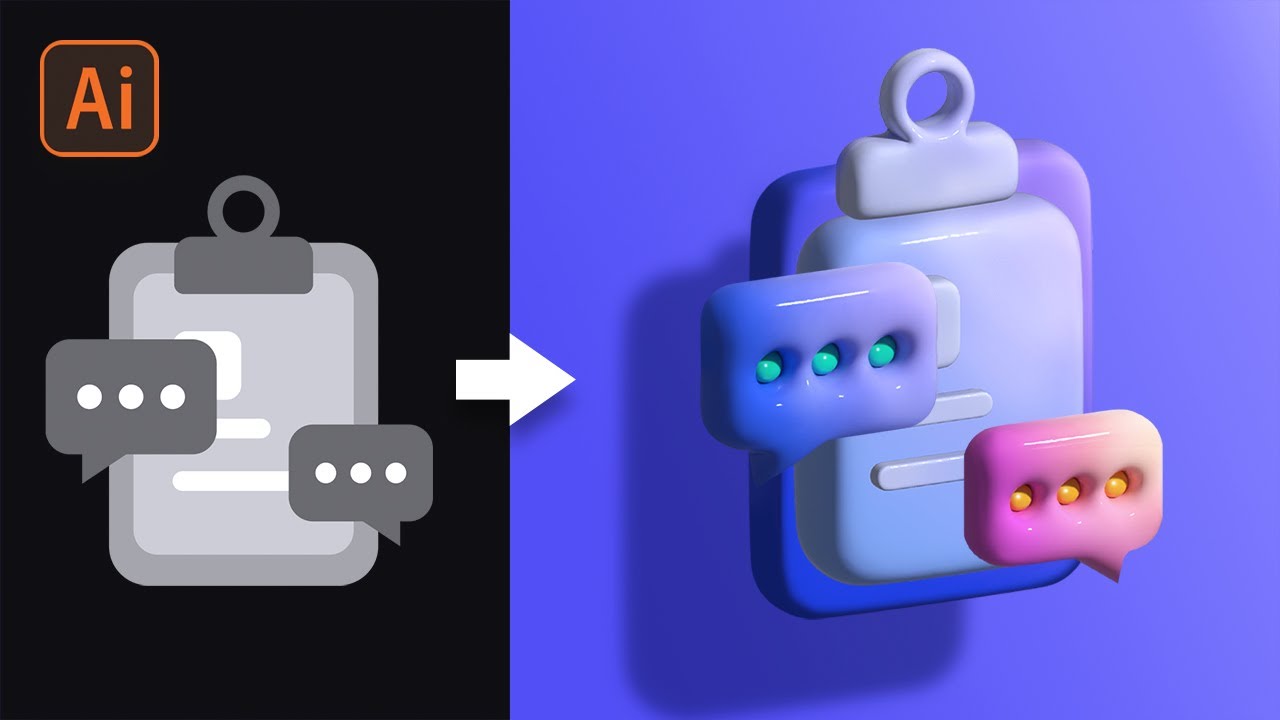아이콘을 3D로 바꾸는 마법 일러스트