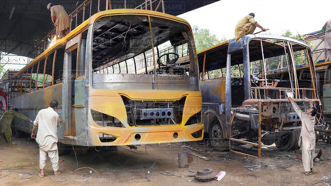 Inside Genius Factory Producing Massive Bus by Hands - Bus Production Line