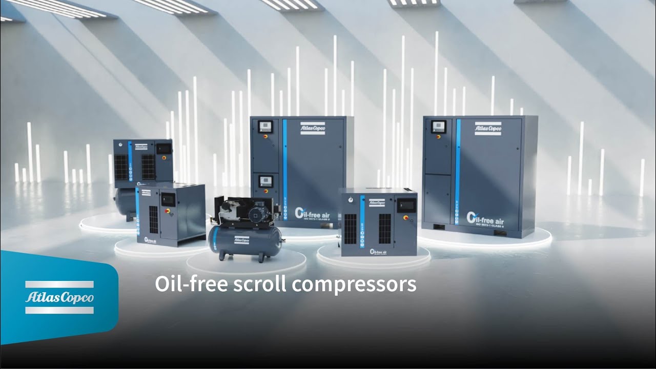 Atlas Copco | Безмасляные спиральные компрессоры: экономичный, высококачественный воздух.