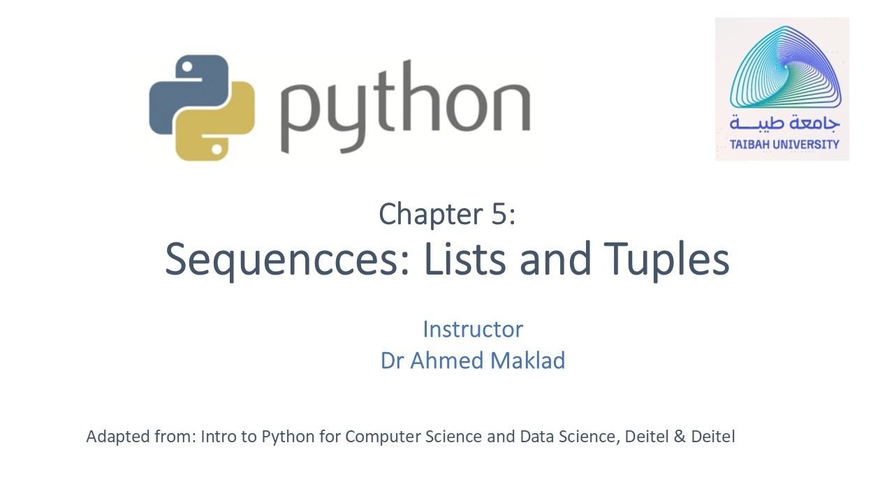 AI Programming Ch5 Lists and Tuples L1