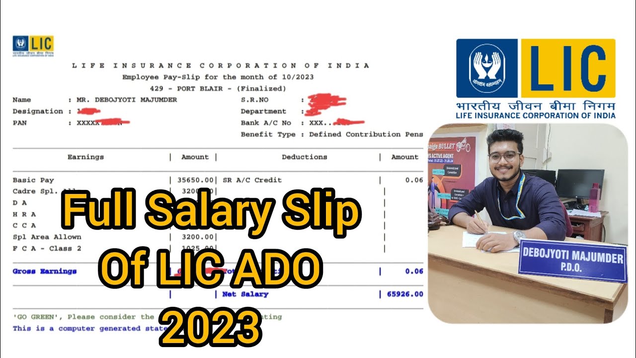 Full Salary slip of LIC ADO 2023🤑🤑 #licado #licado2023