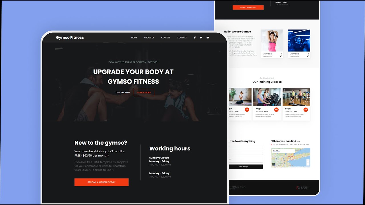 Responsive Landing Page Using HTML CSS & JavaScript | Gym Website Design
