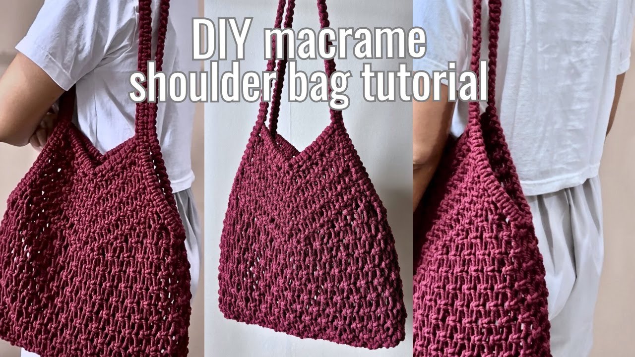 DIY | Macrame shoulder bag tutorial | Macrame net bag tutorial