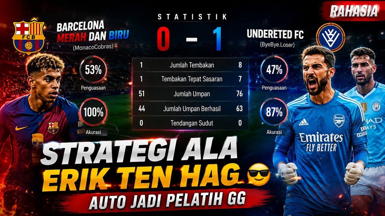 STRATEGI / TAKTIK MODE PELATIH ALA ERIK TEN HAG 😅 | DI FOOTBALL DREAM BE A PRO