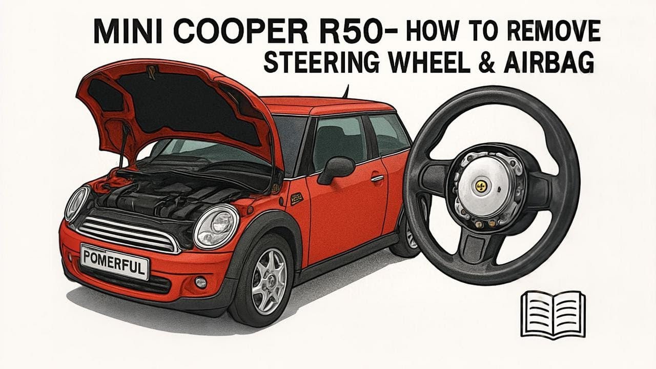 How to Remove the Steering Wheel & Drivers Airbag on a BMW Mini Cooper R50 / Cooper S