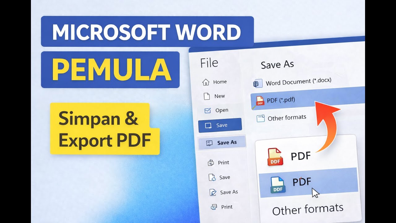 Cara Save dan Export PDF di Microsoft Word | Pemula