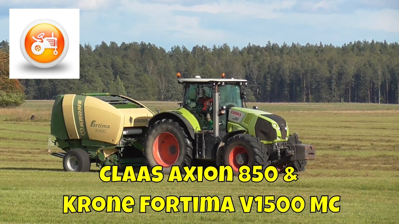 Baling 2019 | Claas Axion 850 & Krone Fortima V1500 MC baling grass