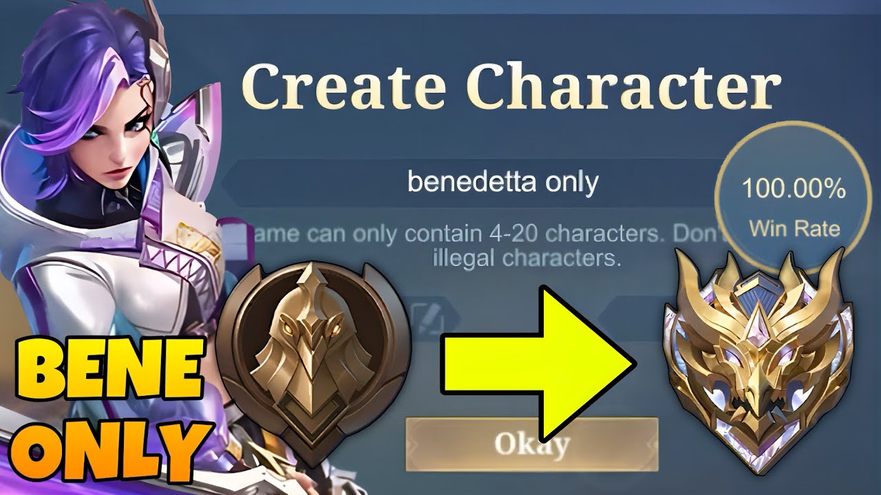 100% WIN RATE FROM WARRIOR TO MYTHIC SOLO RANK - BENEDETTA ONLY!!😱(hardest challenge ever)