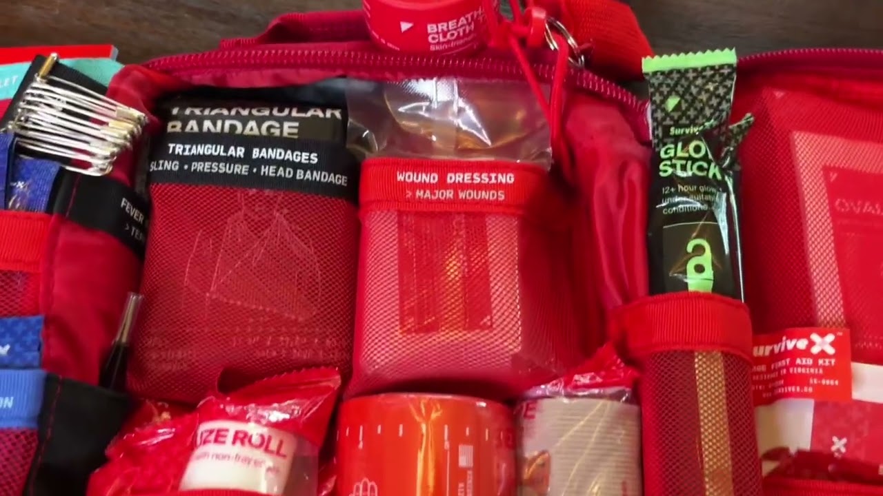 SurviveX Large First Aid Kit for Car, Travel & Home, Emergency Kit for Hiking, Camping, Backpacking