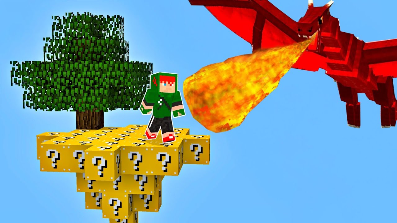 ОСТРОВ LUCKY BLOCK ПРОТИВ ОГНЕННОГО ДРАКОНА В MINECRAFT!! (Удача или Неудача?)