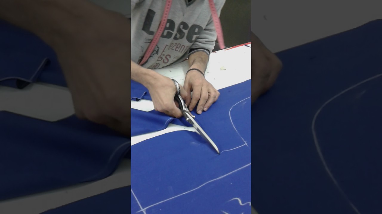 طريقة وضع الباترون على القماش وقص جاكيت البدله الرجالى