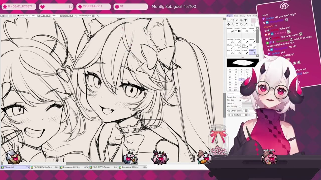 Vshojo art process 1/9