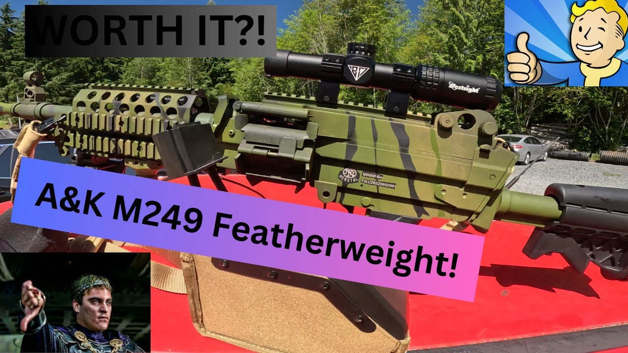 A&K M249 Featherweight! With a lot of upgrades...
