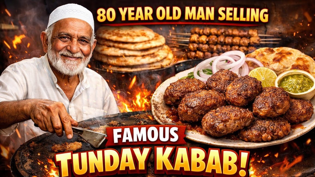 80 YEARS OLD MAN SELLING LUCKNOW STYLE FAMOUS TUNDAY KABAB | MOST FAMOUS TUNDAY KABAB RECIPE #food 