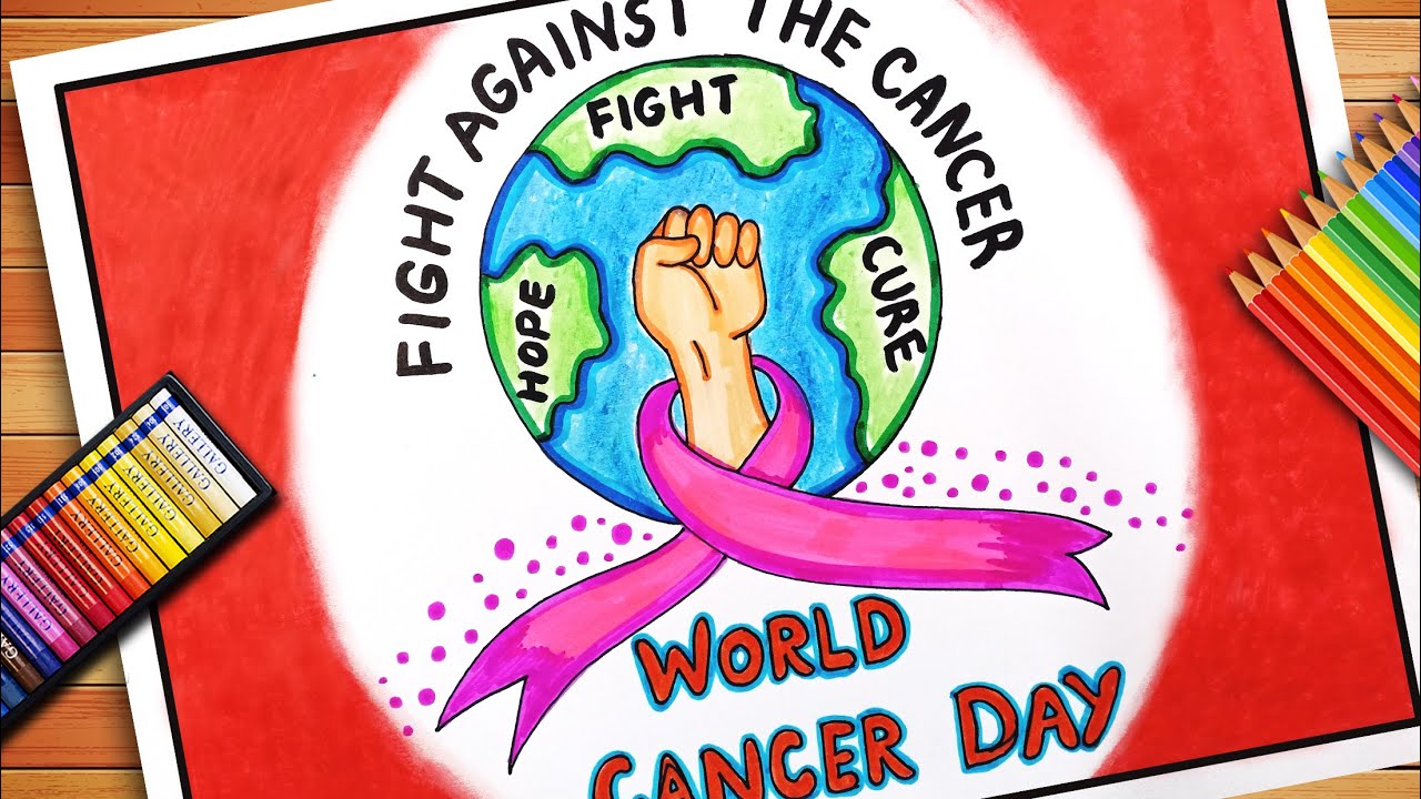 World Cancer Day Drawing | Cancer Day Poster | Cancer Drawing | Cancer Awareness Drawing