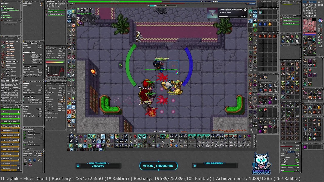 Tibia - Global - Kalibra - ED 1000 | TOP: Bosstiary: 1º | Bestiary: 6º | Achiev: 18º (Ranks Kalibra)