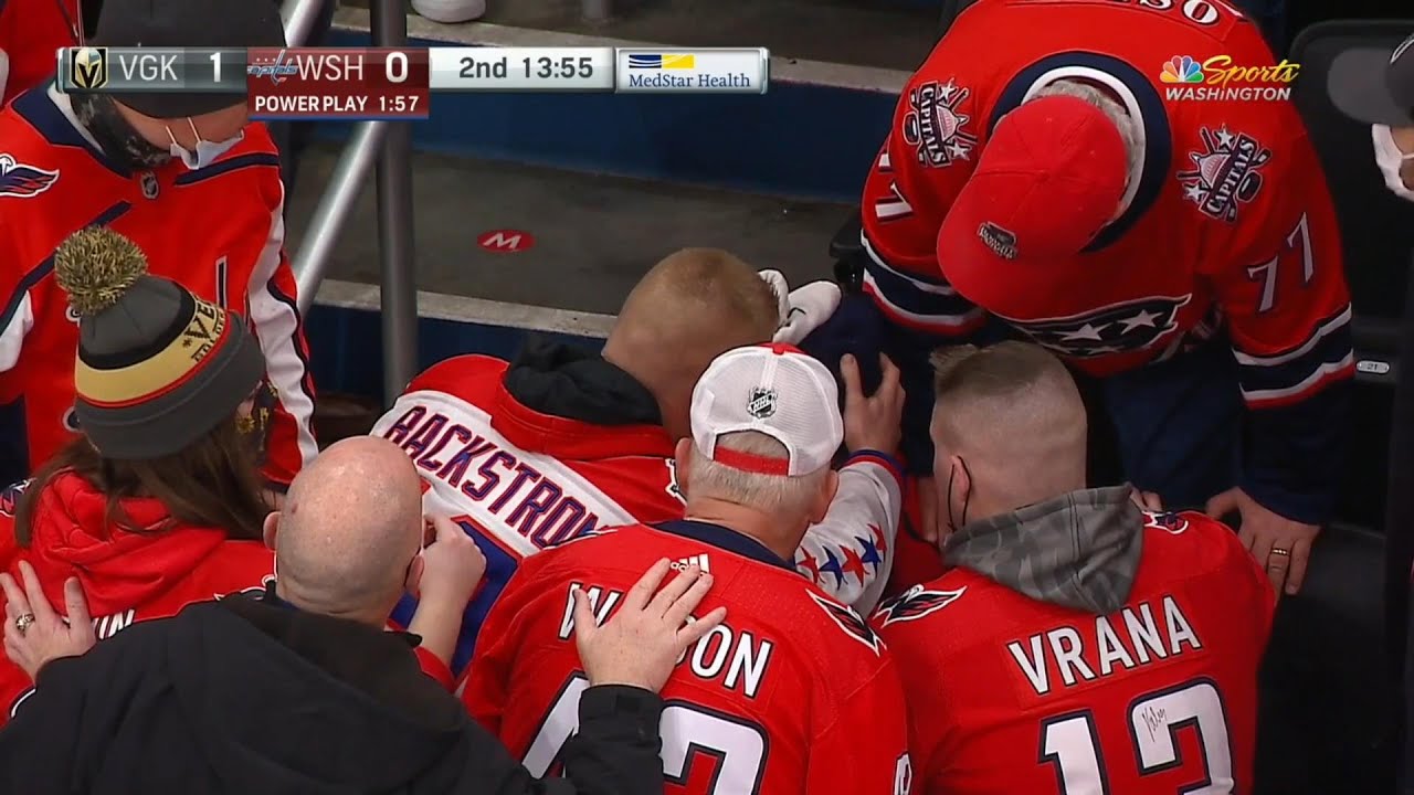 Washington Capitals Fan Hit By Puck