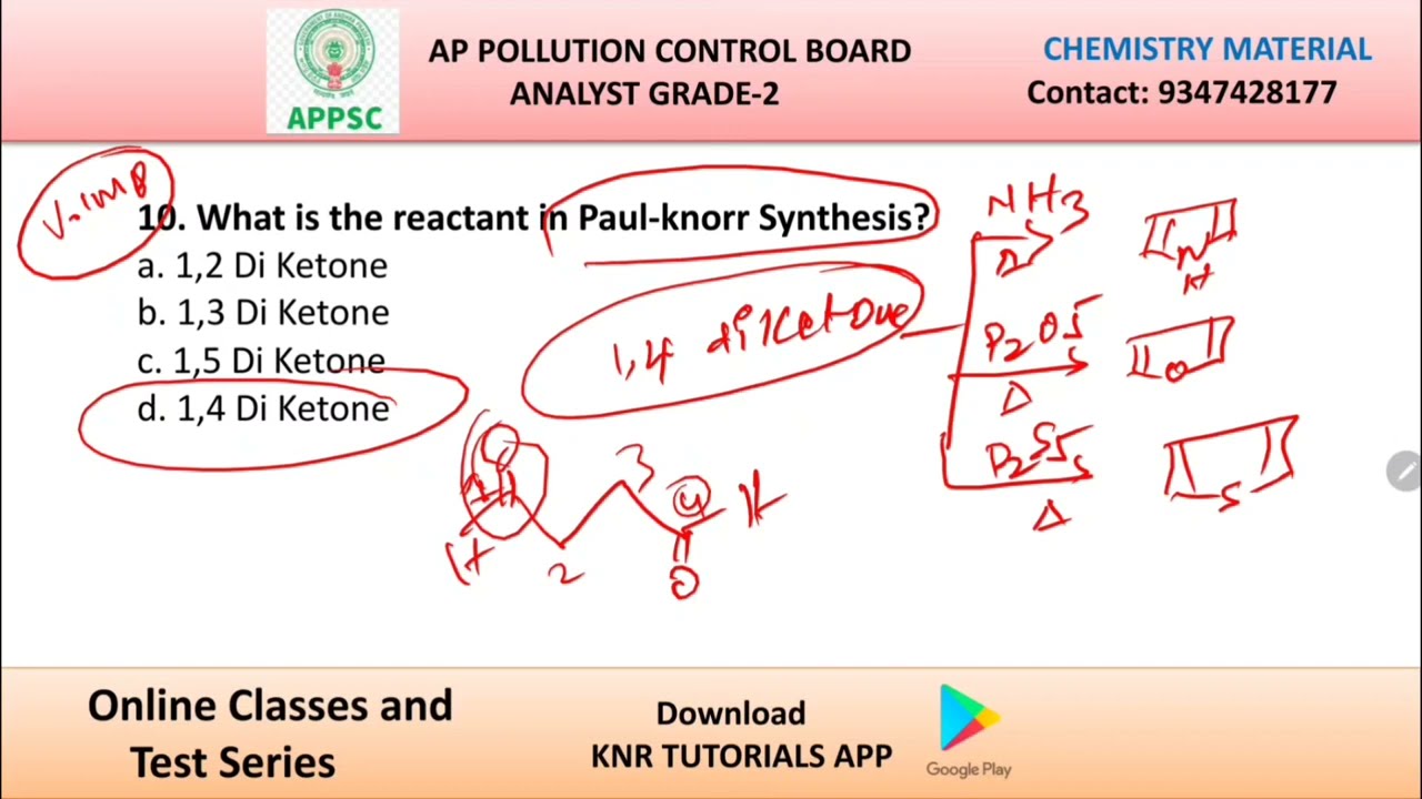 AP Pollution control board analyst grade 2 chemistry most important questions #heterocycliccompounds