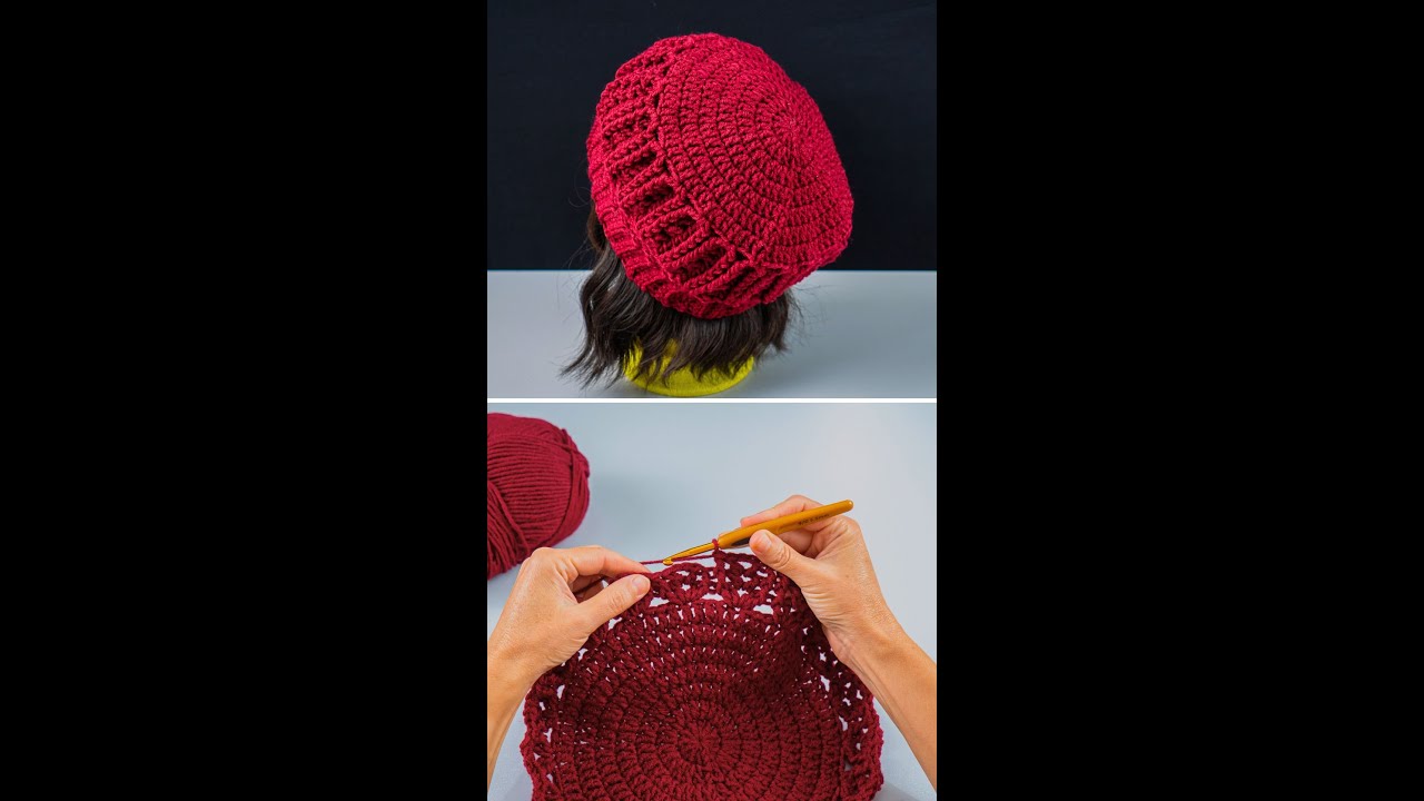 Простая вязаная крючком шапка-берет! Урок для начинающих! Miarti🧶