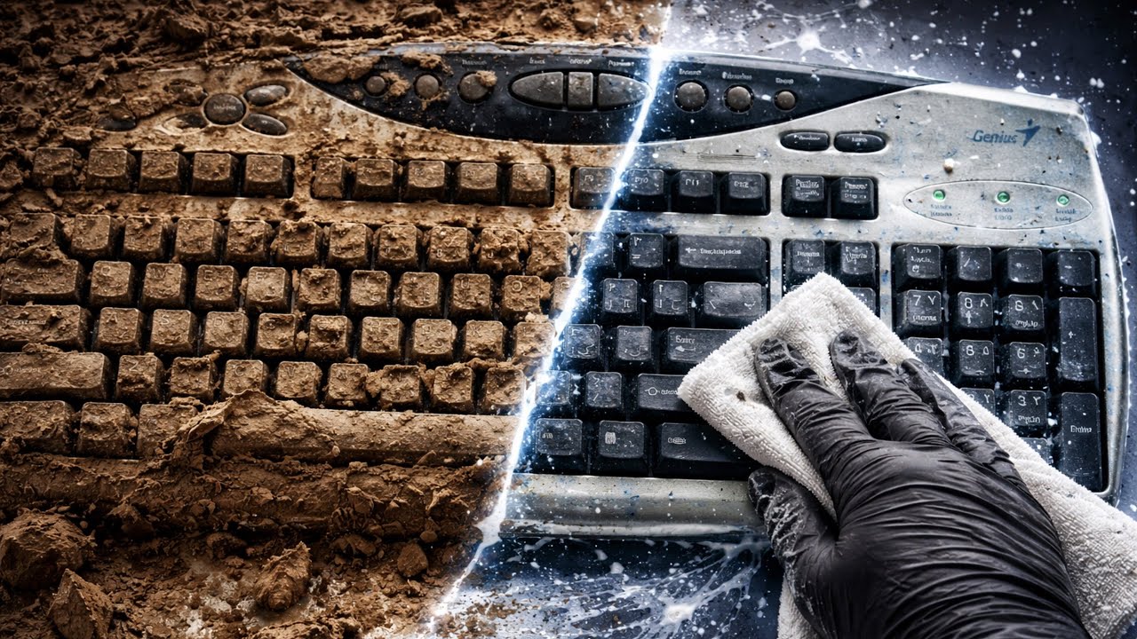 Satisfying Keyboard Cleaning. ASMR:Sounds