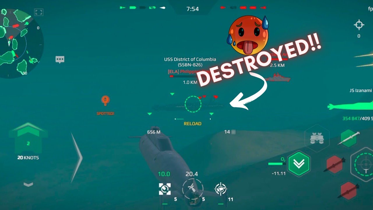 MODERN WARSHIP MOBILE GAMEPLAY#modernwarshipgameplay #submarine #izanami #navalbattle