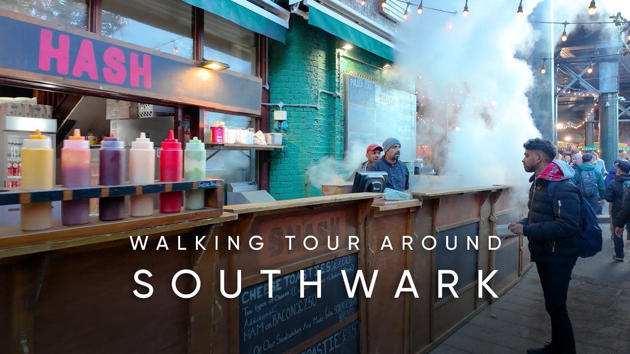 Walking Tour Around Southwark, London | Borough Market | Hidden Places | Secret Passages | 4K
