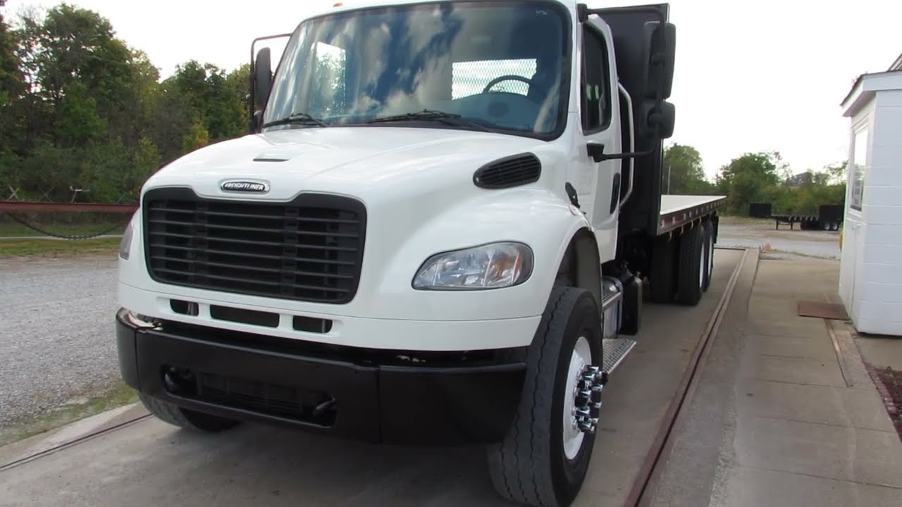 2022 Freightliner M2 Flatbed Moffett Truck With Piggyback Forklift Kit On Back For Sale stk 8123
