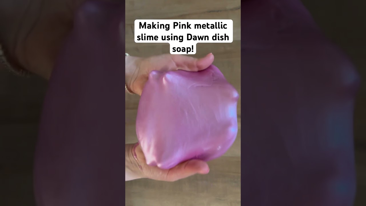 Making pink metallic slime! Using Dawn dish soap! #asmr #slime #pink #viral #viralreel #satisfying