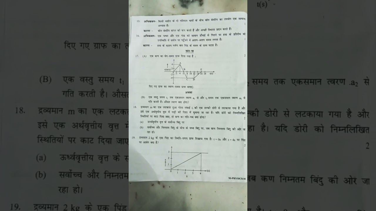 Physics class 11 Question Paper 2025