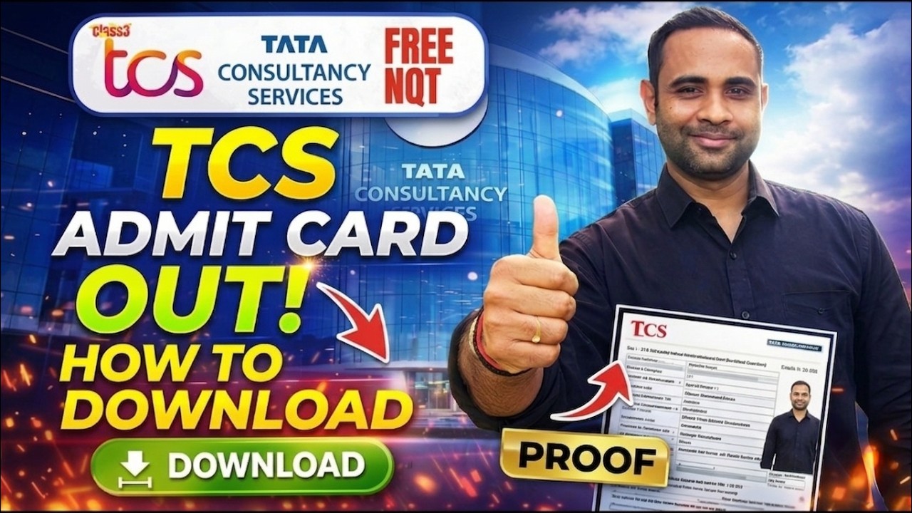 TCS Free NQT Admit Card Out | Download Link Available | Exam 20/03/2026