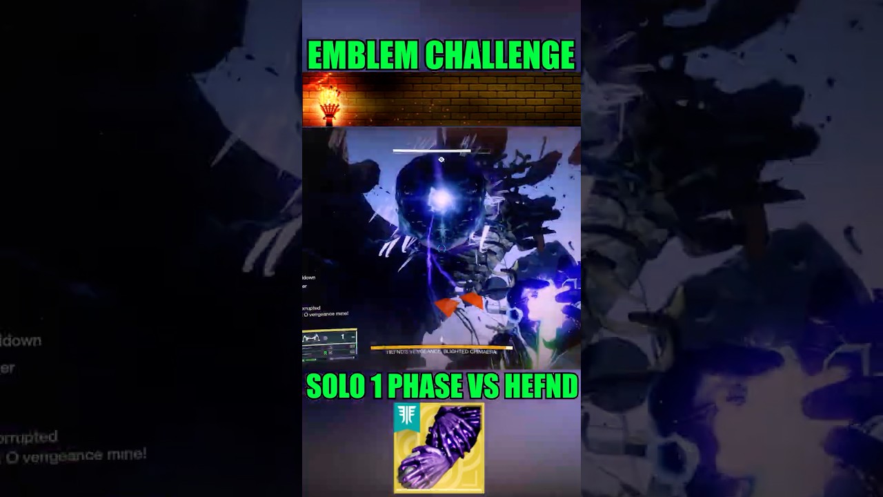 Warlock SOLO 1 Phase vs Hefnd! Destiny 2Warlord's Ruin Emblem Challenge