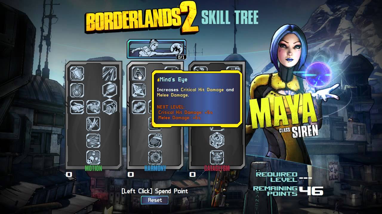 Borderlands 2 — Анализ дерева навыков Maya