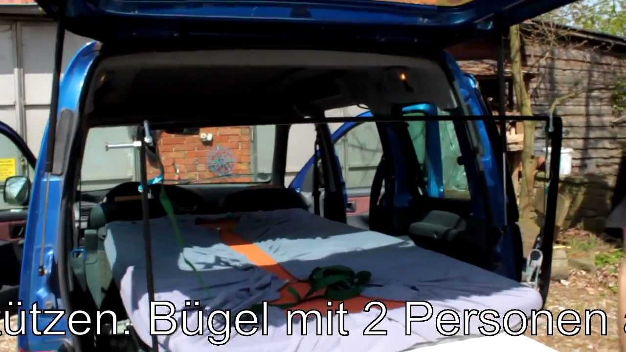 Minicamper Citroen Berlingo Einbau Bett Umbau zum Camper Schlafen im Auto