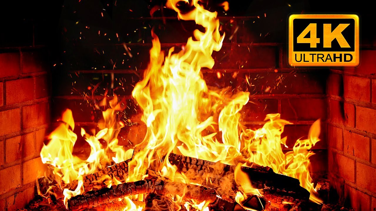 🔥 Cozy Fireplace 4K (12 HOURS). Fireplace with Crackling Fire Sounds. Fireplace Ambience