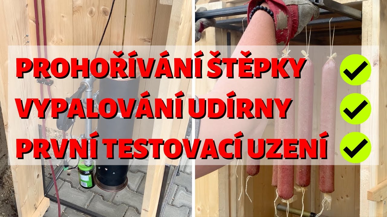 Prohořívání štěpky ✅ | Vypalování udírny ✅ | První testovací uzení ✅