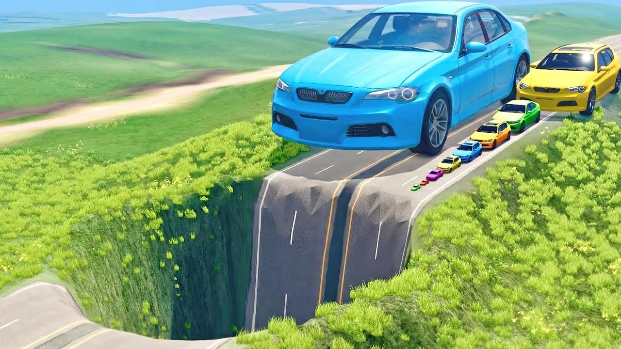 Small to Giant Cars vs Giant Pit - BeamNG.drive