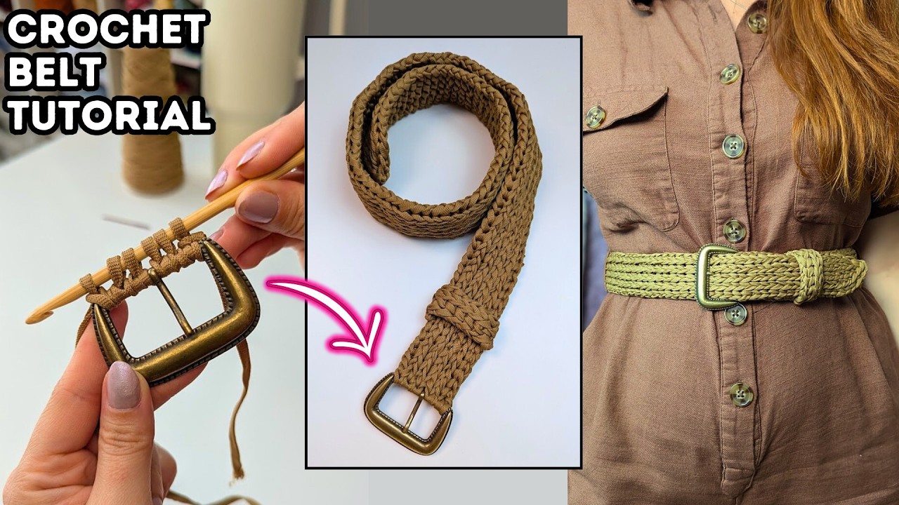Crochet Belt Tutorial - How to Crochet a Belt - Tunisian Crochet Belt
