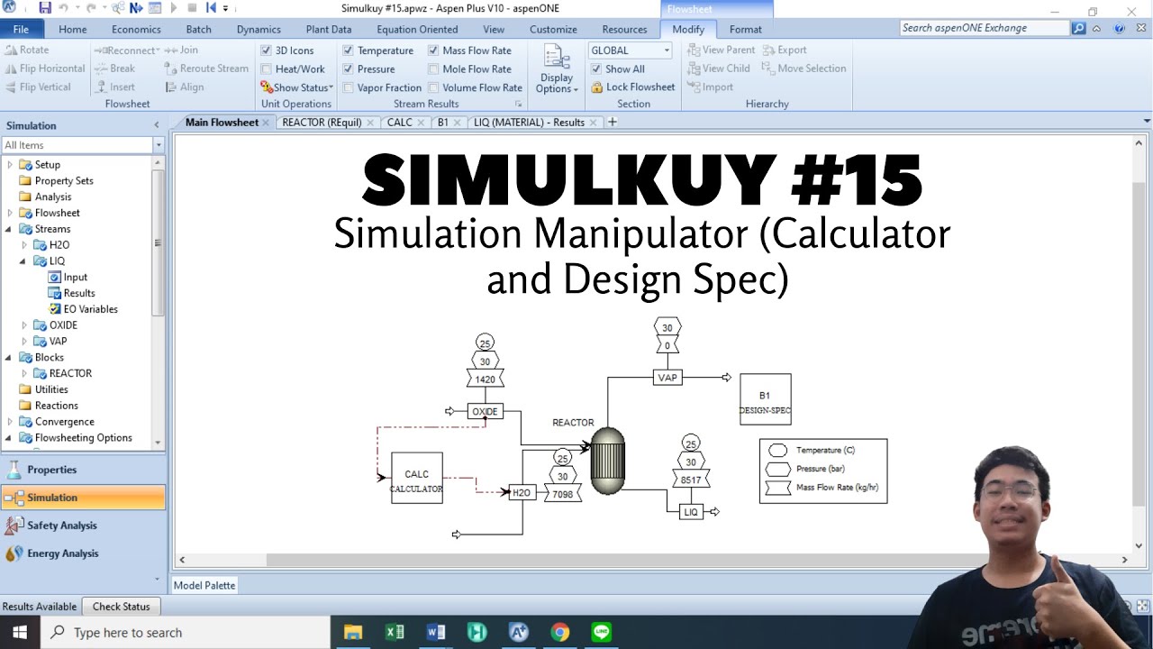 Aspen Plus Simulation Manipulator (Calculator and Design Spec) | Simulkuy #15