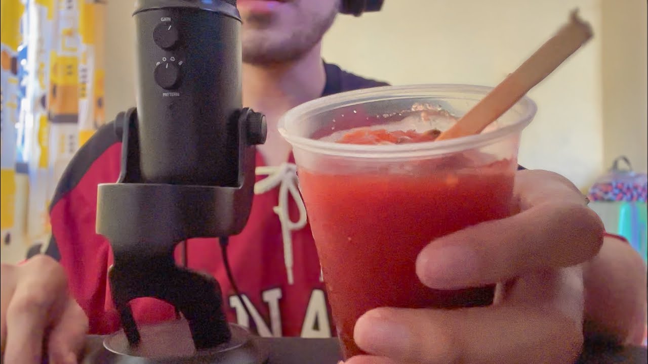 ASMR comiendo chamoyada de MARACUYA 🥵🍋🌶️ mouth sounds relajantes
