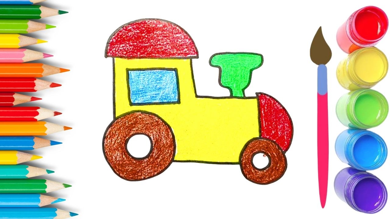 How To Draw cute Train Drawing, Painting & Coloring For Kids and Toddlers_🌈🎨 🐋
