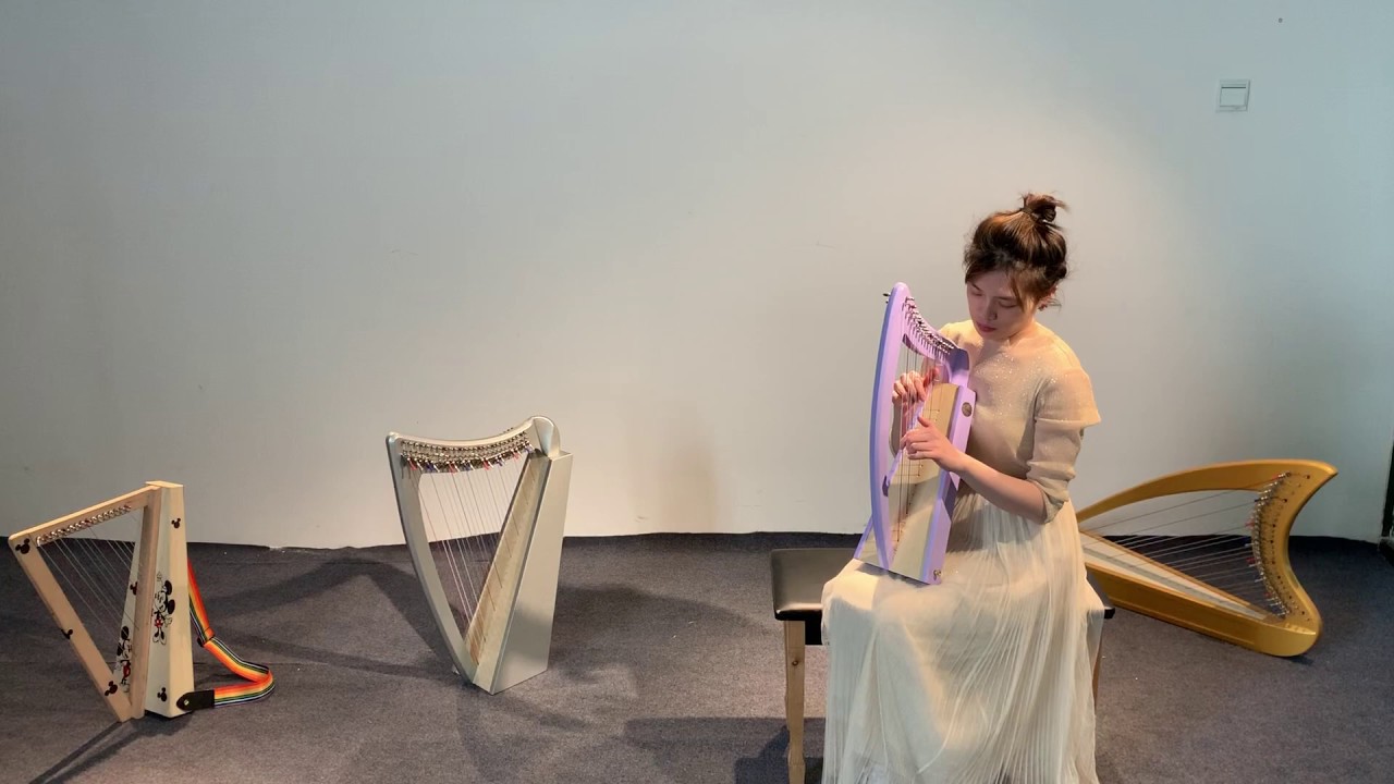 Simsonharps 16 strings children's harp audition video
