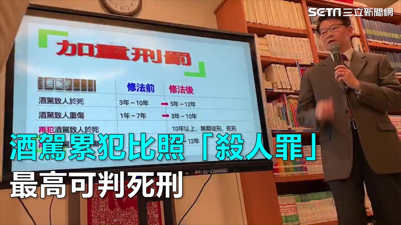 酒駕累犯比照「殺人罪」！最高可判死刑｜三立新聞網SETN.com