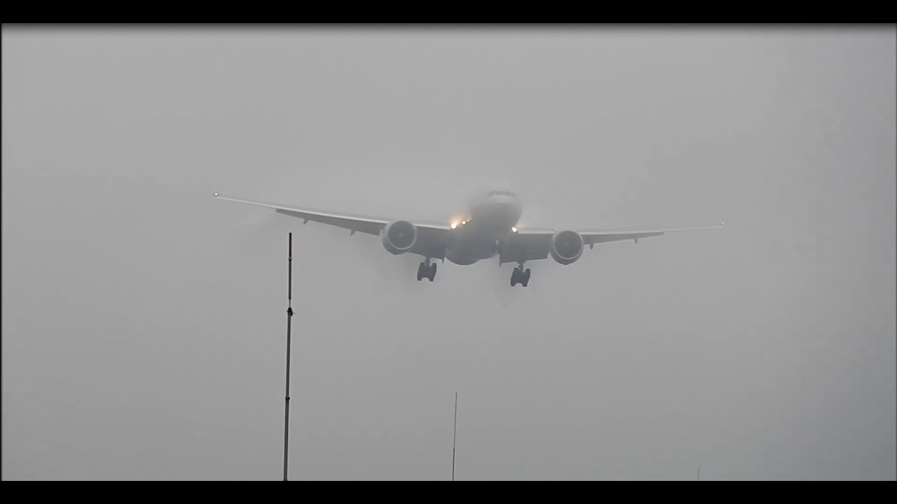 Frankfurt Airport Spotting - Bad Weather - Heavy Landings Runway 25R - Nikon Coolpix L820 [FullHD]