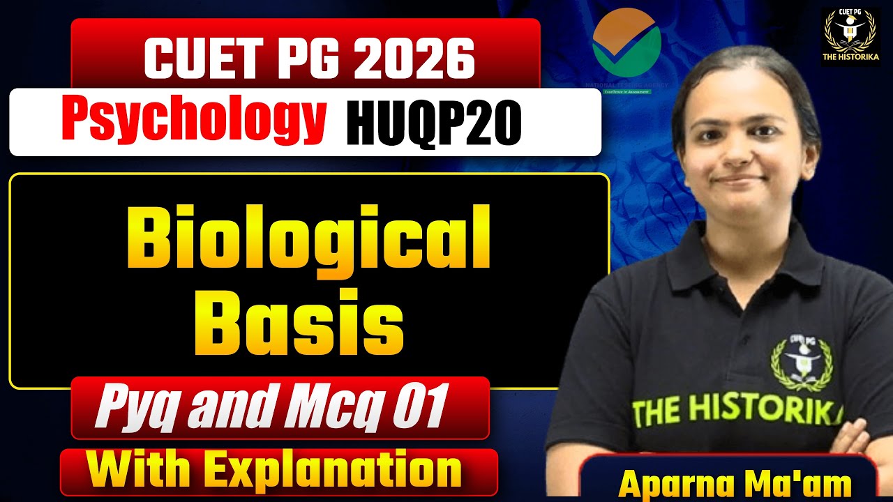 CUET PG 2026 | MA/M.Sc Psychology Class | Biological Basis Pyqs & Mcqs Practice| By Aparna Ma'am