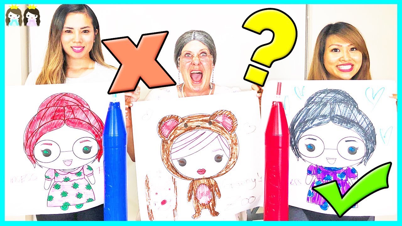 GIANT 3 MARKER CHALLENGE! GREEDY GRANNY vs Princess Squad