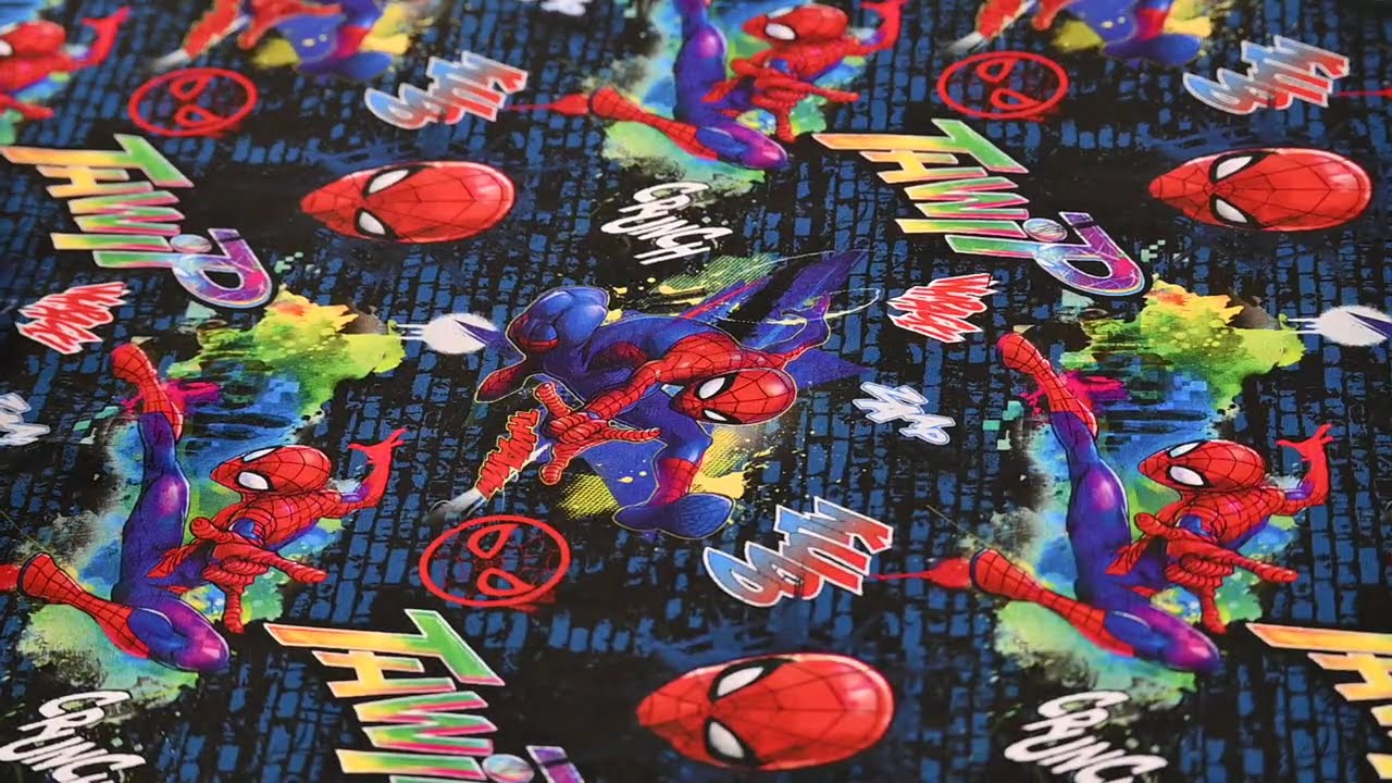 Jersey Stoff Baumwolle Spiderman Digitaldruck bunt 1,50m Breite